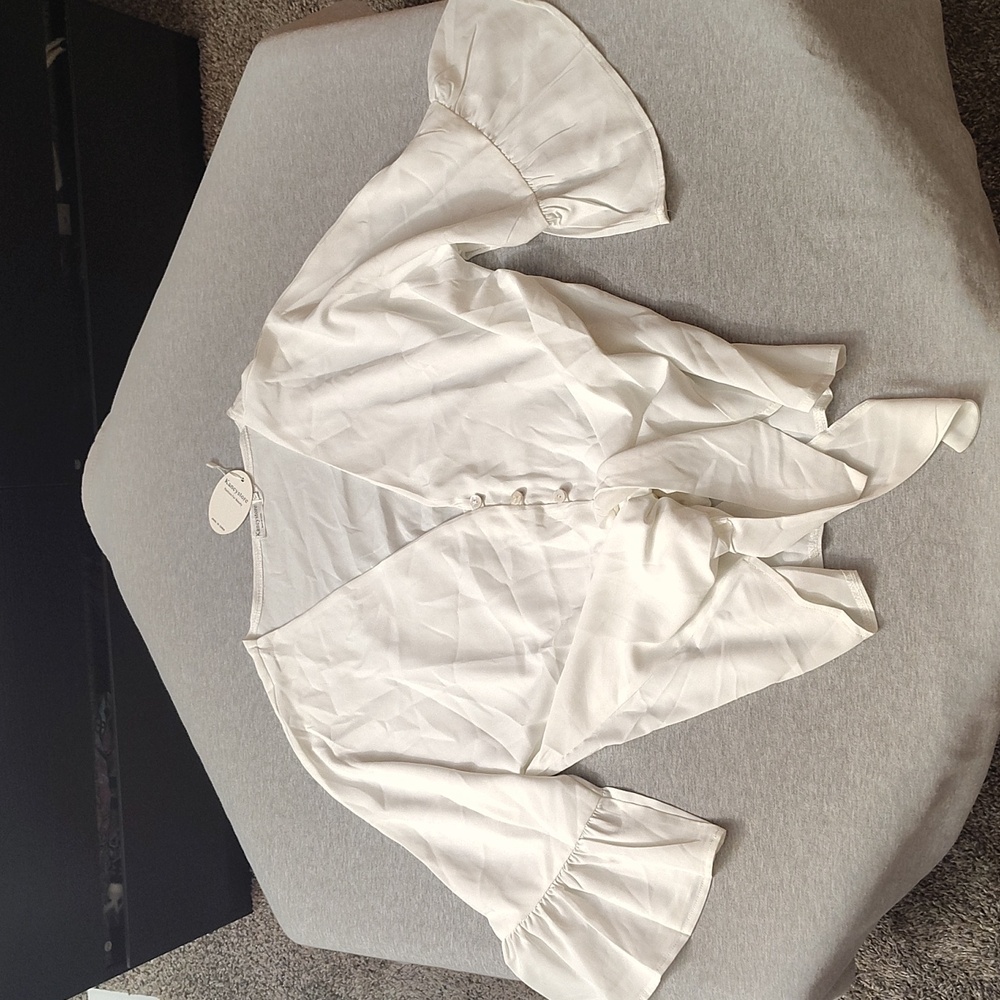 KANCYSTORE- WOMENS BEAUTIFUL TIE-FRONT WINGED ARM BLOUSE